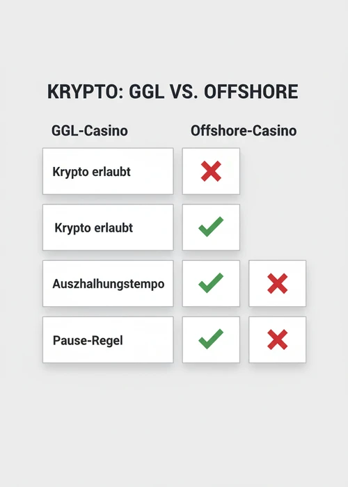 Digitale Kryptowährungs-Symbole über einem Online-Casino-Interface schwebend